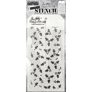 Tim Holtz Layering Stencil ~ TINY HOLLY ~ THS189 ~ Stampers Anonymous - Picture 1 of 1