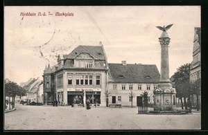 AK Kirchhain /N.-L., Marktplatz mit Geschäftshaus Druschke und Denkmal 1915 - Picture 1 of 2