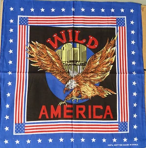 1X 100% Cotton 'Wild America' BANDANA (55cm x 55cm) - Picture 1 of 9