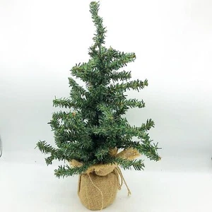 Evergreen Faux Tree 15" H With Burlap Tree - Picture 1 of 7