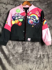 J H Skittles Coat Taste The Rainbow Multicolored Child Size M 7-8 - Picture 1 of 8