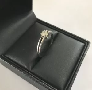 Brillantring Ring Vorsteckring Halbkaräter Weißgold Gr 62 (0,49 ct) in Weißgold - Bild 1 von 16