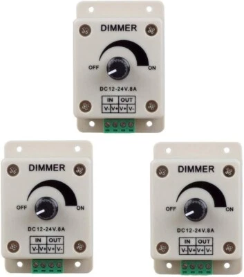 3 Brand NEW LED manual variable controller for DC 12-24V 8A LED Lighting FREE SH — 第 1/4 张图片