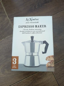 KitchenCraft Le'Xpress Stovetop 3 Cup/150ml Espresso Coffee Maker Boxed New - Picture 1 of 3