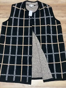 Neu Christopher & Banks CJ Banks langer Buffalo karierter gemütlicher Pullover Weste 16/18 W 1X - Bild 1 von 1