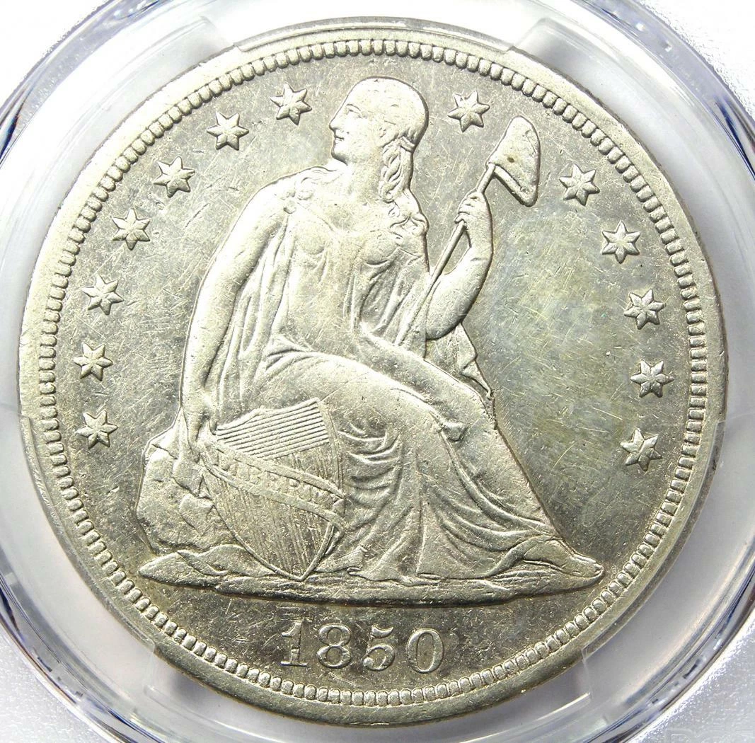 銀貨　1850年製　ONE DOL 銀貨 1850年製 ONE DOL 1850 Year Seated Liberty US Dollars (1840