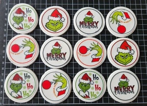 12x Edible grinch fontant Christmas cupcakeToppers merry grinchmas 🎄 - Picture 1 of 3