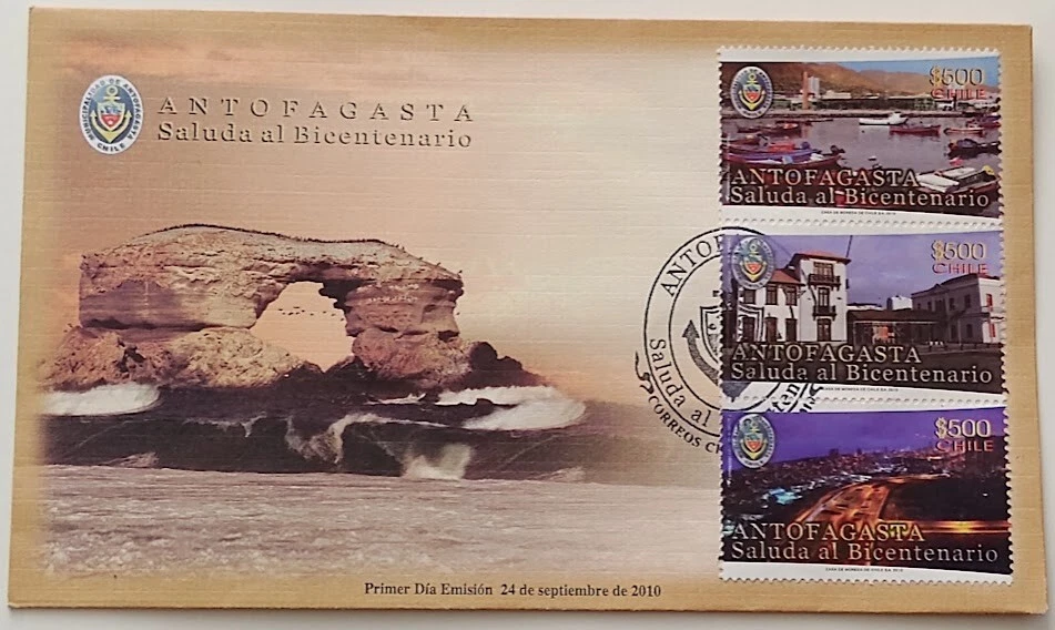 Chile 2010 FDC Antofgasta Salud al Bicentenario Foto 1 de 1
