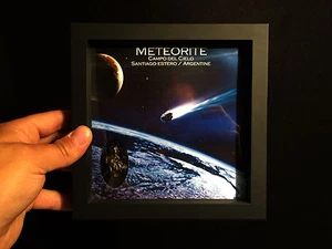 Frame / Cadre membrane silicone avec Meteorite Campo del Cielo d'Argentine 34g!! - Imagen 1 de 2