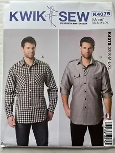 Pattern Kwik Sew K4075, Men’s shirts, dress, casual, collared, sz XS-XL - Picture 1 of 2