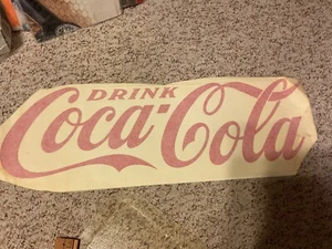 Coca-Cola Script Logo Decal 1910s- 24 inchs long by 8 inchs high. Nos. - Picture 1 of 4