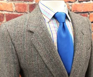 38 R- VTG HALSTON 100% WOOL SPORT COAT TWEED HERRINGBONE - Picture 1 of 7
