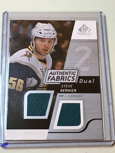 F38033 2008-09 SP Game Used Dual Jersey STEVE BERNIER CANUCKS