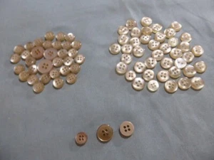 76 Pearlescent Translucent Champagne Plastic 4 Hole Sew-Through Round Buttons - Picture 1 of 8