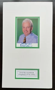David Gower signed Foto Display Mounted Autogramm England Cricket - Bild 1 von 2