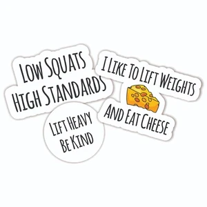 Novelty Weight Lifting Sticker Set Fun Vinyl Gym Stickers Adhesive Waterproof - Picture 1 of 1