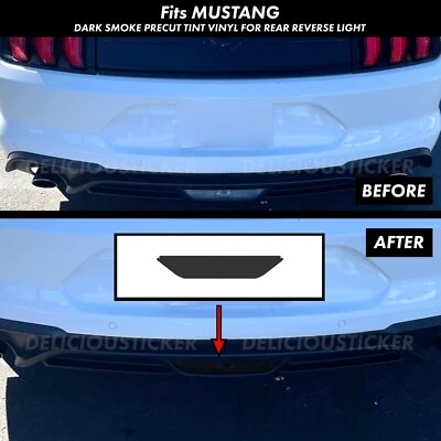 For 2018-2023 Ford Mustang S550 Reverse SMOKE Rear Light Overlay Tint Vinyl Tail - Image 1 of 4