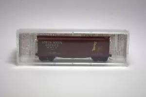 Micro-Trains 42100 N Scale Hills Bros Coffee 40' Dble-Sheathed Wood Box Car #163 - Picture 1 of 2