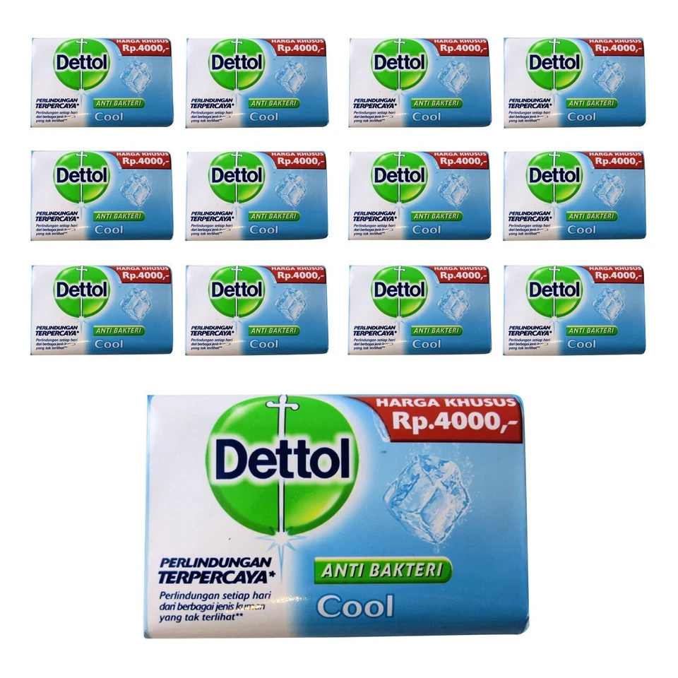 Paquete de 12 barras de jabón Dettol Cool fórmula de mentol antibacteriano 3,88 oz Foto 1 de 1