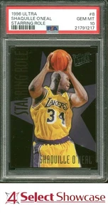 1996 ULTRA STARRING ROLLE #8 SHAQUILLE O'NEAL MAGIC HOF PSA 10 - Foto 1 di 4