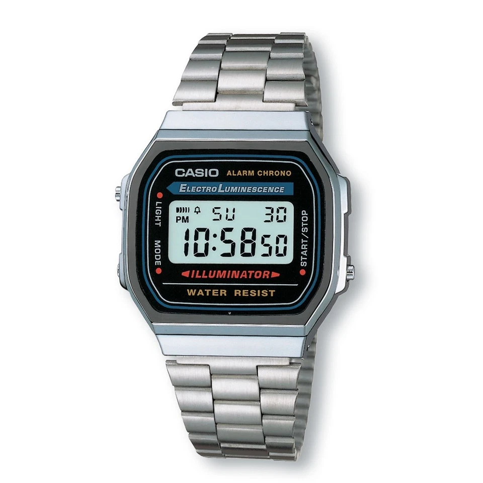 Reloj digital electroluminiscencia CASIO A168WA-1 esfera negra Foto 1 de 1