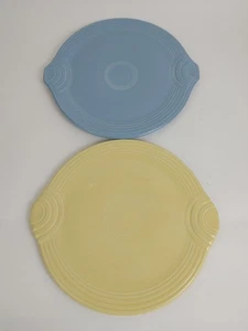 Fiesta giallo pallido blu set piatti da torta con manico 12 pollici ritirati HLC Fiestaware - Foto 1 di 13