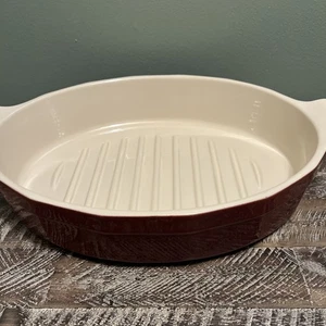 Williams Sonoma Emile Henry Frankreich Oval 13" x 9" Weinrot Backen Auflaufform - Bild 1 von 6