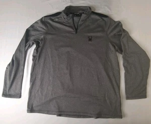 Spyder Active Camicia Uomo Grigio L Pullover 1/4 Zip Manica Lunga ProWeb - Foto 1 di 4