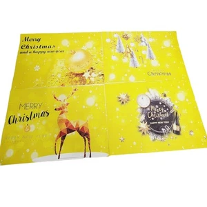 Gold Christmas New Years Placemats 4 Piece Set Screen Printed 17 Inch Holiday - Picture 1 of 8
