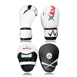 WARX Boxing Gloves and Focus Pads Set Hook & Jabs Mitts Punch Gym Training MMA - Picture 1 of 9