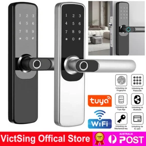 Digital Smart Door Lock Fingerprint APP Key Card Password Electronic Deadbolt AU - Picture 1 of 21