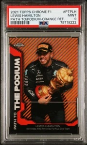 PSA 9 - /25 Lewis Hamilton #PTPLH - Orange - 2021 Topps Chrome F1 - Picture 1 of 2
