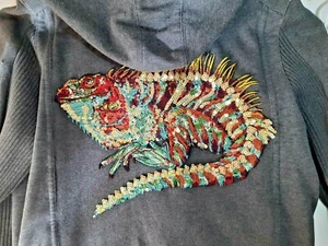 Iguana Large Handmade Embroidered Patch For Jacket Backing - Picture 1 of 10
