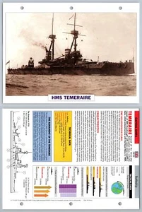 HMS Temeraire - 1907 - Capital Ships - Atlas Warships Maxi Card - Picture 1 of 1