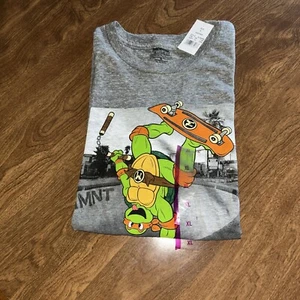 Turtles Jungen T-Shirt Gr. XL Grau Meliert Neu mit Etikett - Bild 1 von 5