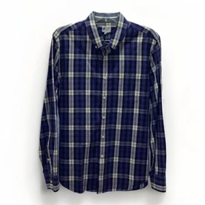 J Crew Herren Medium Button Down lila kariert 100 % Baumwolle Langarm Freizeithemd - Bild 1 von 4