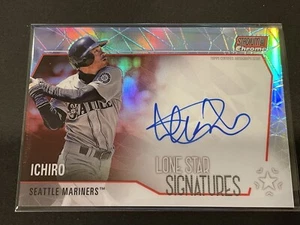 2021 Topps Stadium Club Chrome Ichiro Suzuki RED Lone Star Signatures AUTO 3/5 - Picture 1 of 3