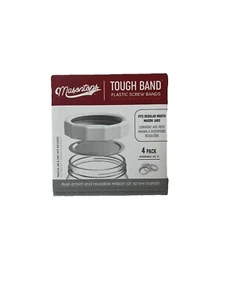 Masontops Tough Band Regular Mouth Canning Rings 4 Pack Reusable Leak-Proof Lids - Picture 1 of 3