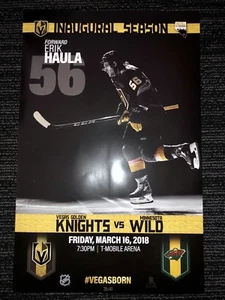 #35/41 ERIK HAULA VEGAS GOLDEN KNIGHTS POSTER 3/16/18 MINNESOTA WILD - Picture 1 of 1