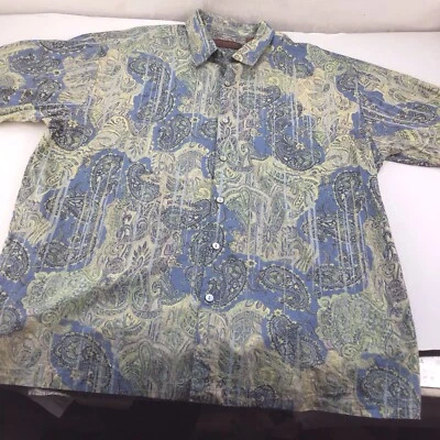 Camisa Hawaiana Tori Richard Para Hombre XL Cachemira Manga Corta Con Botones Foto 1 de 4