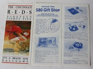 Cincinnati Reds 580 Gift Shop Flyer Riverfront Stadium 1985 Ticket Flyer Set De Colección - Imagen 1 de 1