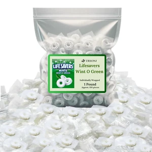 Caramelo salvavidas como nuevo envuelto individualmente 1 lb - verde vino, menta y naranja - Imagen 1 de 10