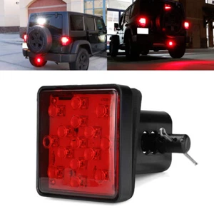Red LED Brake Tail Light DRL Trailer Truck Hitch Cover Fit 2" Towing Hauling - Picture 1 of 10