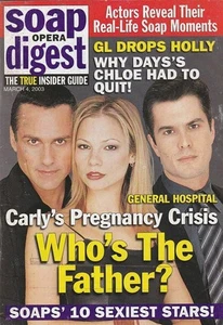 Soap Opera Digest Mar 4, 2003 TAMARA BRAUN-JUSTIN HARTLEY-MICHELLE STAFFORD-SEXY - Picture 1 of 4