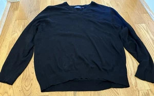 Suéter de golf Jack Nicklaus Golden Bear negro cuello en V 100 % algodón talla L - Imagen 1 de 6