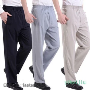 Pantalones largos informales de verano holgados de cintura elástica para hombre  - Imagen 1 de 20