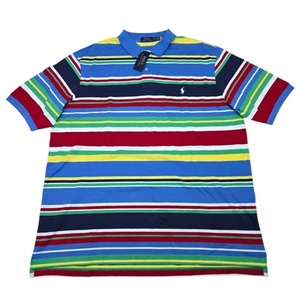 Polo Ralph Lauren Men’s Big & Tall Multicolor Striped Mesh Polo Shirt NWT - Picture 1 of 9