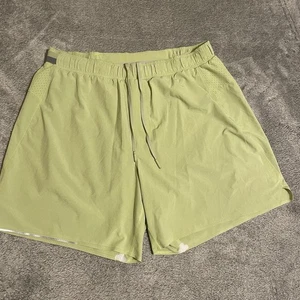 Lululemon Surge Shorts 6" Mens Large Lime Green Lightweight Lined Run Workout - Picture 1 of 12