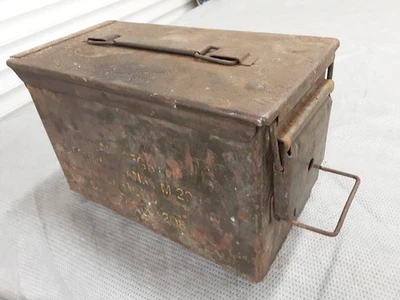 ARMY AMO EXPLOSIVES BOXES METAL CONTAINERS NR58C2 WORKSHOP GARAGE STORAGE - Image 1 of 4