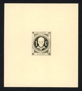 France Stamp 1870-71 1c Franco-Prussian War Skull Death's Head Proof Essay Mint - Picture 1 of 3